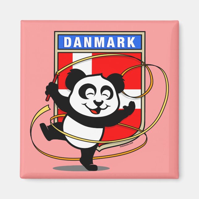 Imán Panda de Gimnasia Rítmica de Dinamarca (Frente)