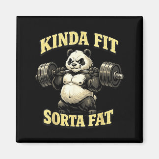 Imán Panda de gimnasio divertido_ Un poco en forma, alg