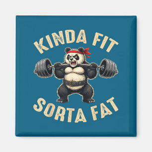 Imán Panda de Gimnasio Moderadamente en Forma Algo Gord