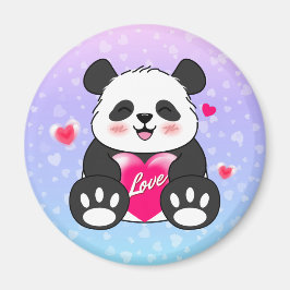 Imán Panda de San Valentín enamorado