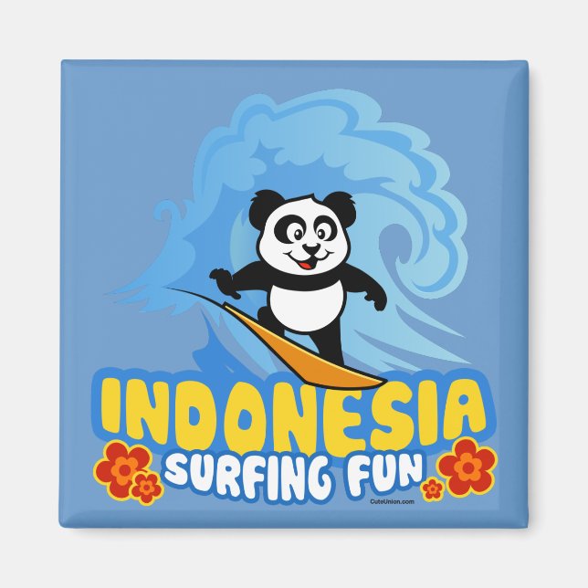 Imán Panda de Surfing de Indonesia (Frente)