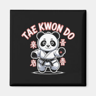 Imán Panda de Taekwondo Divertido Tkd Coreano