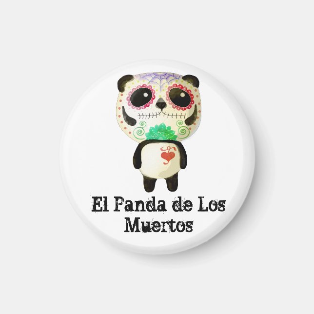 Imán Panda del Día de los Muertos (Frente)