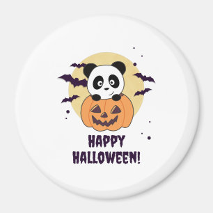 Imán Panda En Calabaza Dulce Pandas Feliz Halloween