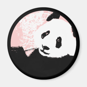 Imán panda grunge.