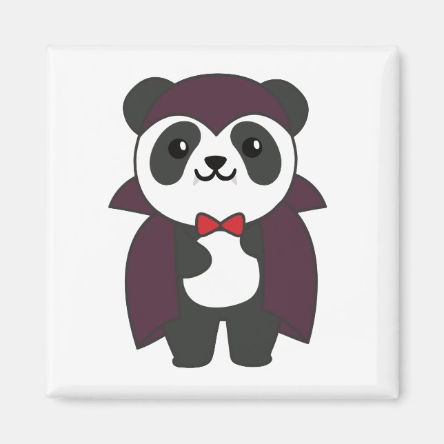 Imán Panda Halloween Cute Devil Kids Vampistume (Frente)