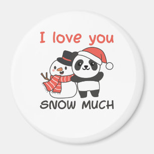 Imán Panda I Love You Snow Mucho Snowman Pun