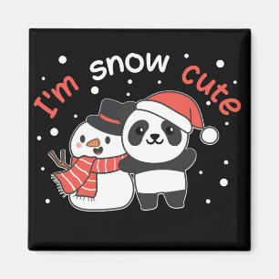 Imán Panda I m Snow Cute Snowman Snow Pun Magnet