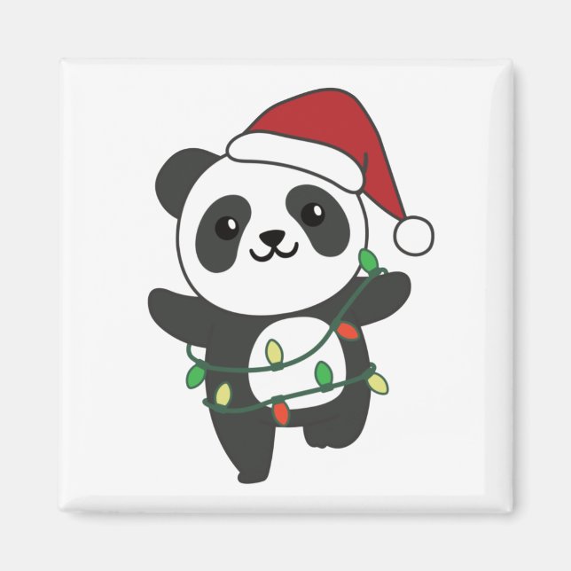Imán Panda Navidades Animales de Invierno Pandas Magnet (Frente)