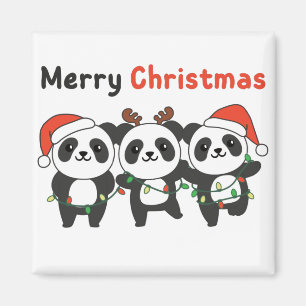 Imán Panda Navidades Animales Pandas Feliz Navidad Mag