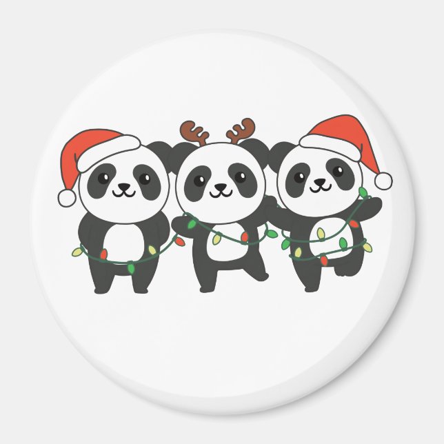 Imán Panda Navidades Navidades Animales Cute Pandas Mag (Frente)