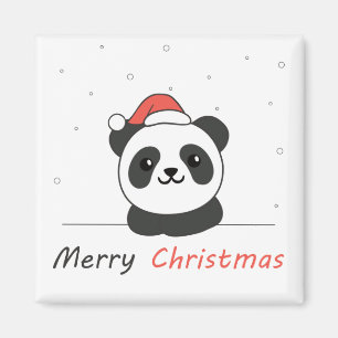 Imán Panda Navidades Nieve Animales De Invierno Pandas