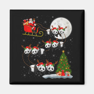 Imán Panda Papá Noel Trineo Volador Divertido Mágico Na
