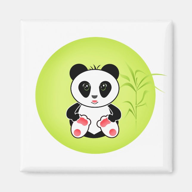 Imán Panda, personalizado, niños (Frente)