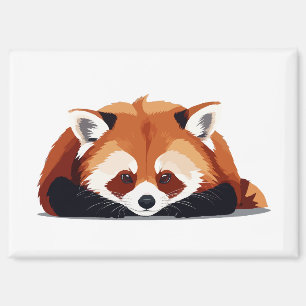 Imán Panda Rojo Adorable Cute Animal Dormido Relajante