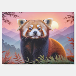 Imán Panda Rojo Doble Exposición Naturaleza Animal Salv