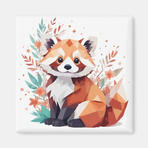 Imán Panda Rojo Jugador Adorable Diversión Animal Color