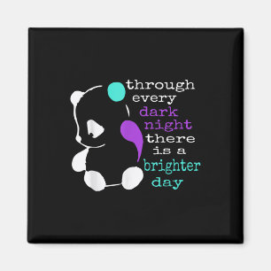 Imán Panda Semicolon Regalo Concienciación sobre la pre