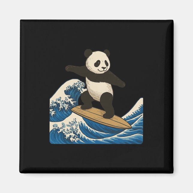 Imán Panda Surfing Japonés _3  (Frente)