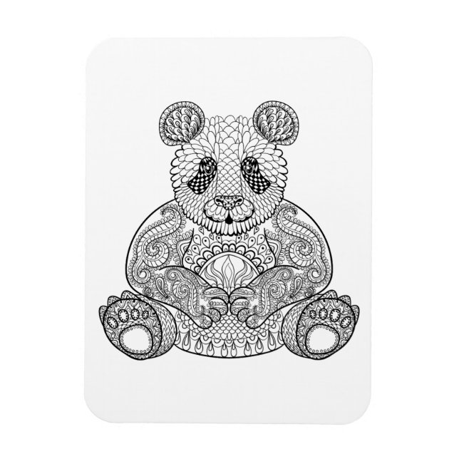 Imán Panda tribal inspirado (Vertical)