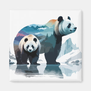 Imán Panda Vector Art Animal Majestic Nature Wildife