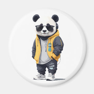Imán Panda Viendo Carácter Animal De Hoodie Gracioso En