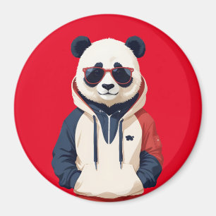 Imán Panda Viendo Carácter Animal De Hoodie Gracioso En