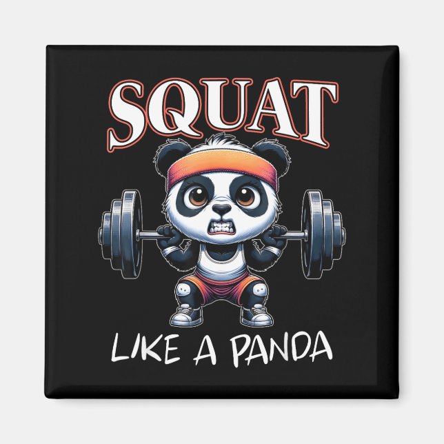 Imán Panda Weightlifting Fitness Funny Gym Quote Squat  (Frente)