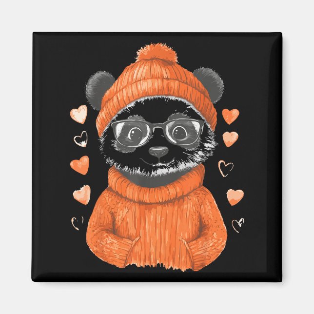 Imán Pandas With Hearts Love Valentine's Day Women Hear (Frente)