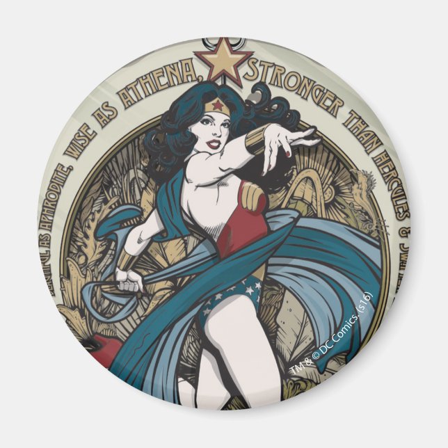 Imán Panel de Art Nouveau para mujer maravilla (Frente)