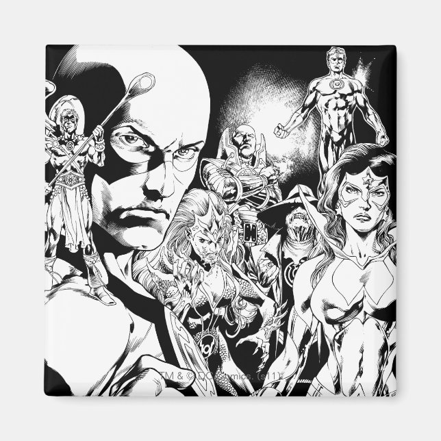 Imán Panel de comic nocturno más negro 2 (Frente)