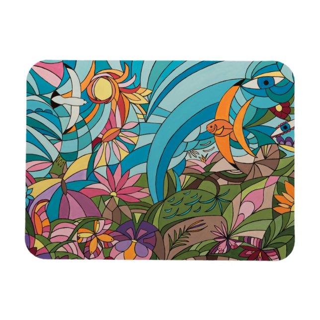 Imán Panneau decorativo de vida tropical (Horizontal)