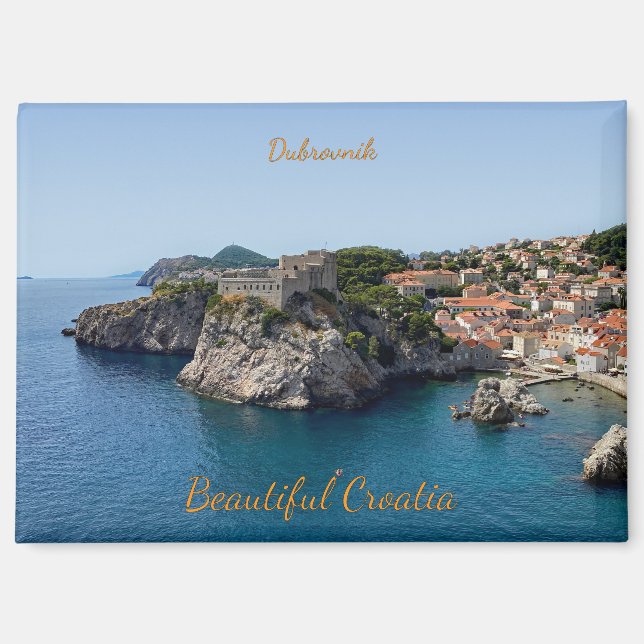 Imán Panorama de Dubrovnik en Croacia (Anverso)