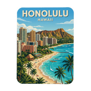 Imán Panorama de Honolulu Hawaii