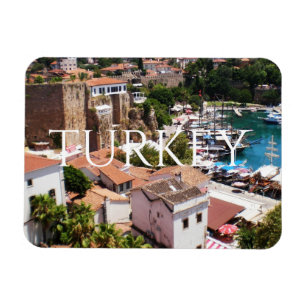 Imán Panorama de la antigua ciudad de Kaleici de Antaly