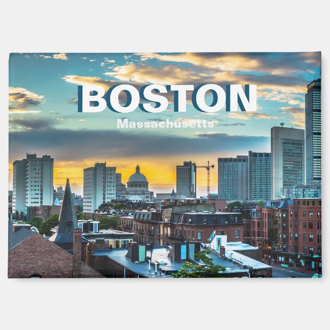 Imán Panorama de la ciudad de Boston como recuerdo (Anverso)