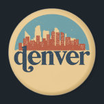 Imán Panorama de la ciudad de Denver Colorado<br><div class="desc">Diseño de ciudad de estilo vintage y retro con un hermoso paisaje, atracción turística y arte de paisajes urbanos. rascacielos Guay y artículos de ilustracion de silueta de construcción para turistas y viajeros. Perfecto como recuerdo para volver a casa cuando viaja por todo el mundo. Guarde la memoria de sus...</div>