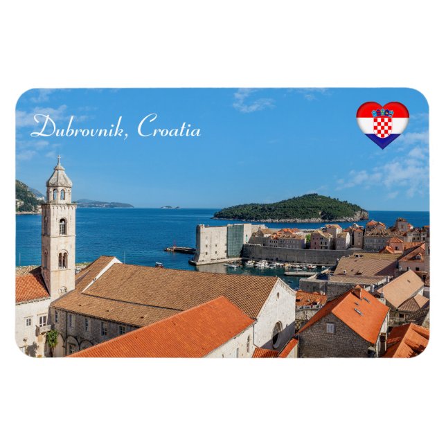 Imán Panorama de la ciudad de Dubrovnik - Croacia (Horizontal)