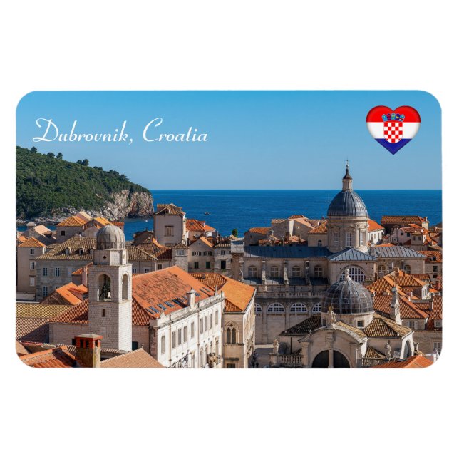 Imán Panorama de la ciudad de Dubrovnik - Croacia (Horizontal)
