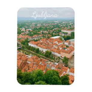 Imán Panorama de la ciudad de Ljubljana, recuerdo de vi