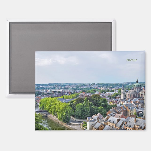 Imán Panorama de la ciudad de Namur (Anverso/Reverso)