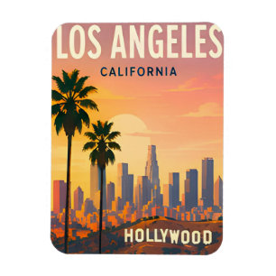 Imán Panorama de Los Ángeles y Hollywood Hills