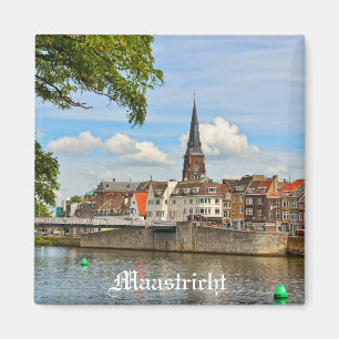 Imán Panorama de Maastricht del río Mosa o la Mosa