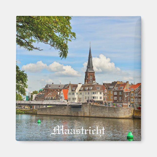 Imán Panorama de Maastricht desde el río Maas o Meuse (Frente)