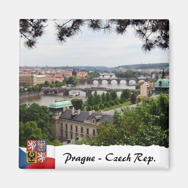 Imán Panorama de Praga, Puente Carlos, Histórico (Frente)