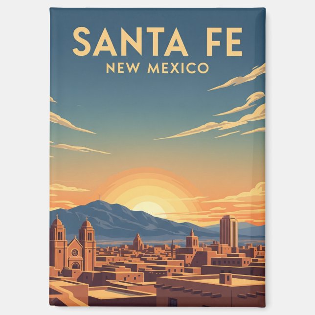 Imán Panorama de Santa Fe Nuevo México Viajes (Anverso)