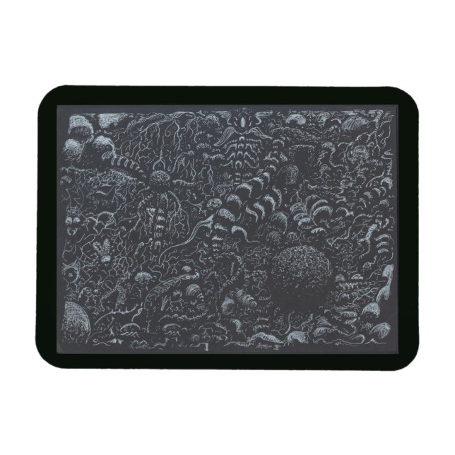 Imán Panorama de tinta plateada del mundo oscuro (Horizontal)