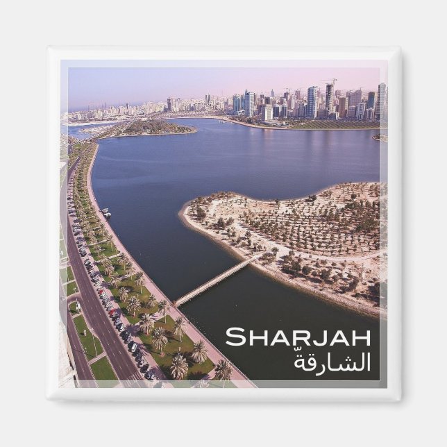 Imán panorama de ZAE016 SHARJAH, Emiratos Árabes Unidos (Frente)