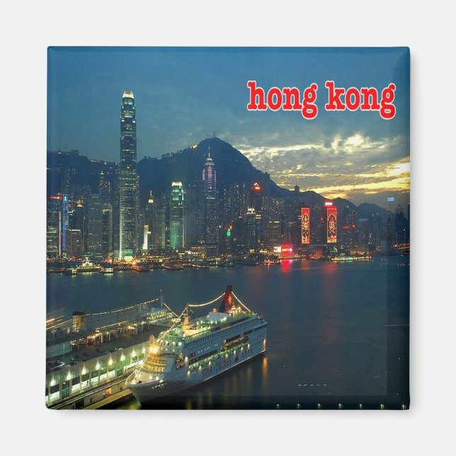 Imán panorama de zHK010 HONG KONG, Asia, Fridge (Frente)