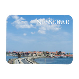 Imán Panorama del Viejo Nessebar. Bulgaria